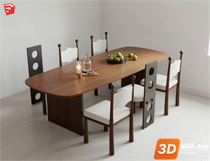 Dining Table Set Skp Files